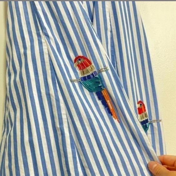 Maeve by Anthropology Tie-Back A-Line Beaded Parrot dress - Picture 12 of 13